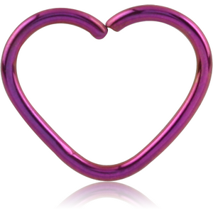 ANODISED SURGICAL STEEL HEART SEAMLESS RING
