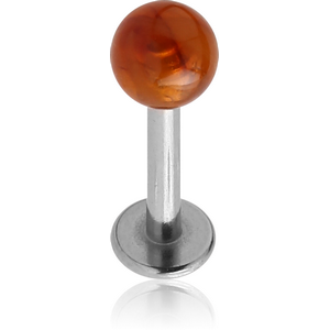 SURGICAL STEEL MICRO LABRET WITH AMBER BALL