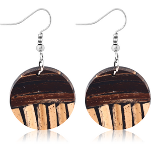 COCONUT SHELL STRIPE RESIN EARRINGS PAIR