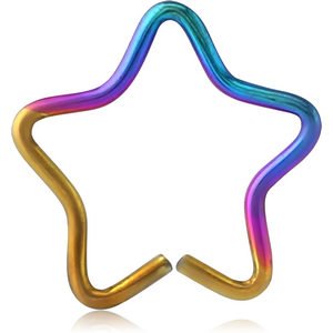 ANODISED SURGICAL STEEL STAR SEAMLESS RING