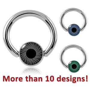 SURGICAL STEEL BALL CLOSURE RING WITH EYE BALL