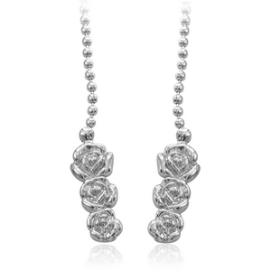 RHODIUM PLATED BELLY CHAIN WITH ROSES