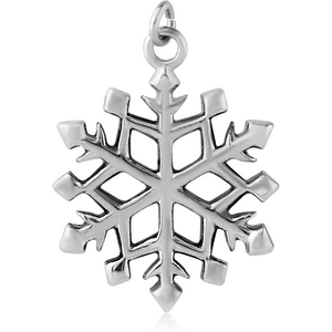RHODIUM PLATED BRASS CHARM - SNOWFLAKE
