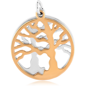 RHODIUM PLATED BRASS CHARM - TREE OF LIFE