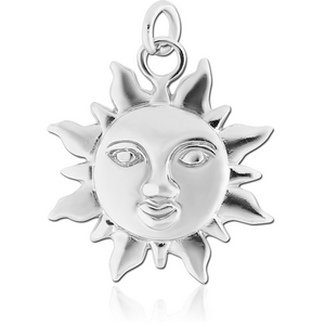 RHODIUM PLATED BRASS CHARM - SUN