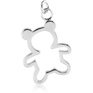 RHODIUM PLATED BRASS CHARM - BEAR