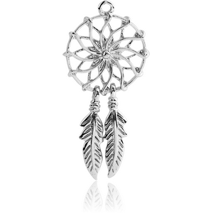 RHODIUM PLATED BRASS DREAMCATCHER CHARM