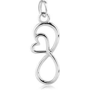 RHODIUM PLATED BRASS INFINITY CHARM