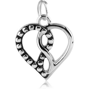 RHODIUM PLATED BRASS HEART CHARM