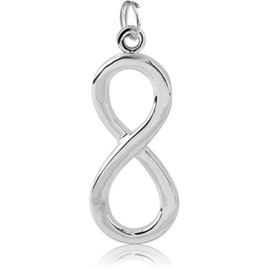 RHODIUM PLATED BRASS INFINITY HEARTS CHARM