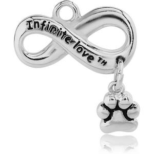 RHODIUM PLATED BRASS INFINITY CHARM