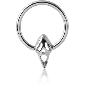 SURGICAL STEEL BALL CLOSURE RING WITH ATTACHMENT - SCREAM