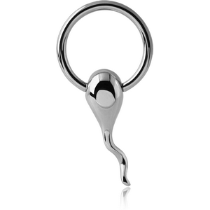 SURGICAL STEEL BALL CLOSURE RING WITH ATTACHMENT - SPERM
