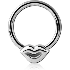 SURGICAL STEEL BALL CLOSURE RING WITH ATTACHMENT - LIPS