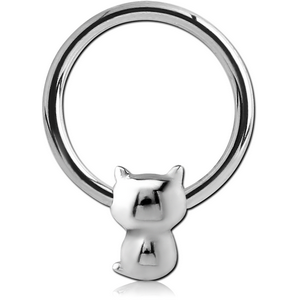 SURGICAL STEEL BALL CLOSURE RING WITH ATTACHMENT - CAT