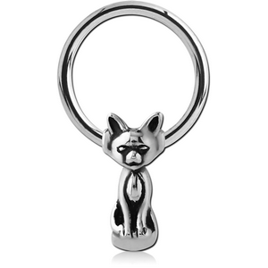 SURGICAL STEEL BALL CLOSURE RING WITH ATTACHMENT - CAT