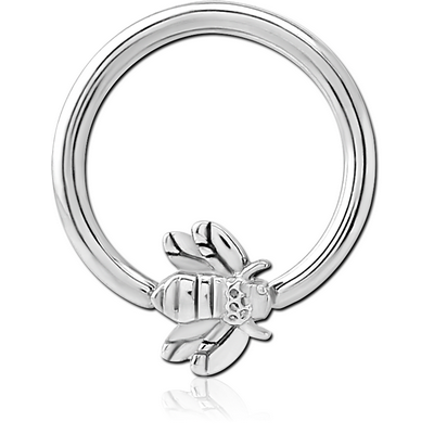 SURGICAL STEEL BALL CLOSURE RING WITH ATTACHMENT - HONEY BEE