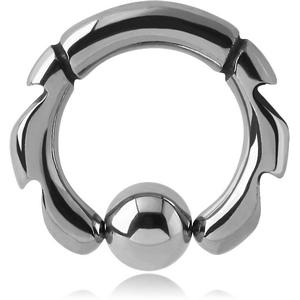 SURGICAL STEEL DESIGN BALL CLOSURE RING