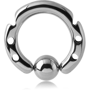 SURGICAL STEEL DESIGN BALL CLOSURE RING