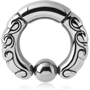 SURGICAL STEEL DESIGN BALL CLOSURE RING