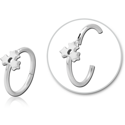SURGICAL STEEL HINGED SEPTUM RING - TRIPLE STAR