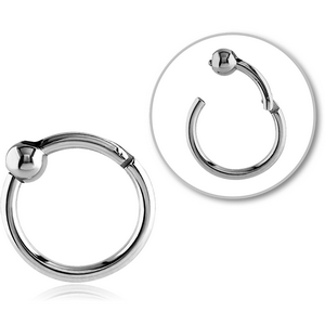 SURGICAL STEEL HINGED SEGMENT RING WITH BALL