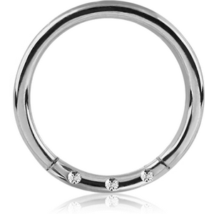 SURGICAL STEEL ROUND JEWELLED HINGED SEPTUM RING