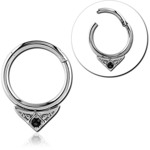 SURGICAL STEEL ROUND VALUE JEWELLED HINGED SEGMENT RING