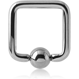 SURGICAL STEEL SQUARE BALL CLOSURE RING