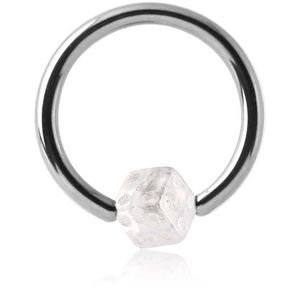 SURGICAL STEEL BALL CLOSURE RING WITH UV DICE