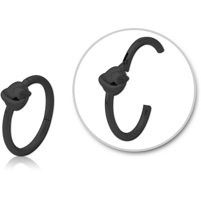 BLACK PVD COATED SURGICAL STEEL HINGED SEPTUM RING - EYE STAR