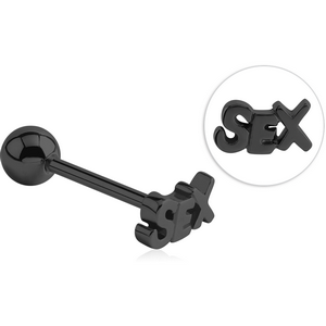 BLACK PVD COATED SURGICAL STEEL BARBELL - SEX