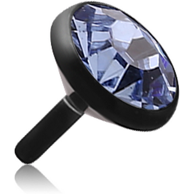 BLACK PVD COTED SURGICAL STEEL OPTIMA CRYSTAL JEWELLED PUSH FIT DISC FOR BIOFLEX INTERNAL LABRET