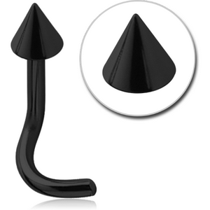 BLACK PVD COATED SURGICAL STEEL CURVED CONE NOSE STUD