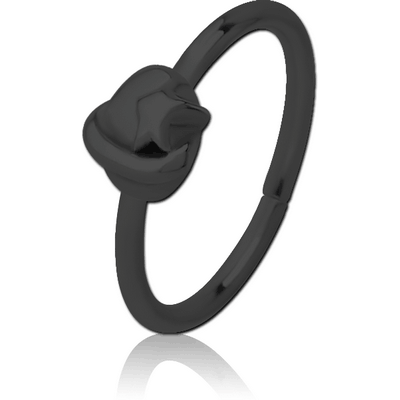 BLACK PVD COATED SURGICAL STEEL SEAMLESS RING - EYE STAR