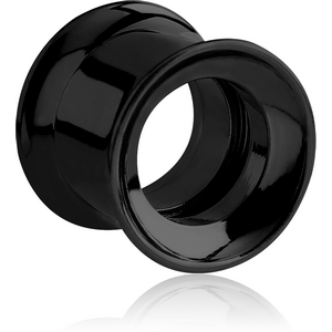 BLACK PVD COATED STAINLESS STEEL DOUBLE FLARED INTERNALLY THREADED TUNNEL
