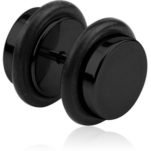 BLACK PVD COATED SURGICAL STEEL FAKE PLUG