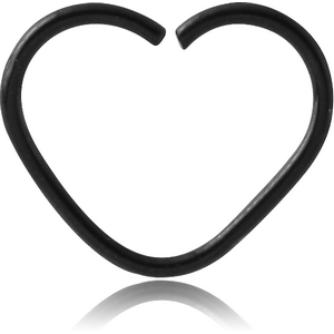 BLACK PVD COATED SURGICAL STEEL OPEN HEART SEAMLESS RING