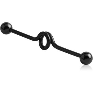 BLACK PVD COATED SURGICAL STEEL INDUSTRIAL LOOP BARBELL