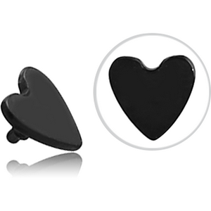 BLACK PVD COATED SURGICAL STEEL HEART FOR 1.2MM INTERNALLY THREADED PINS