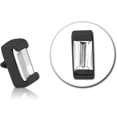 BLACK PVD COATED SURGICAL STEEL JEWELLED MICRO ATTACHMENT FOR 1.2MM INTERNALLY THREADED PINS