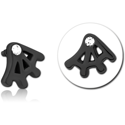 BLACK PVD COATED SURGICAL STEEL JEWELLED MICRO ATTACHMENT FOR 1.2MM INTERNALLY THREADED PINS - WEB