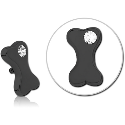 BLACK PVD COATED SURGICAL STEEL JEWELLED MICRO ATTACHMENT FOR 1.2MM INTERNALLY THREADED PINS - BONE
