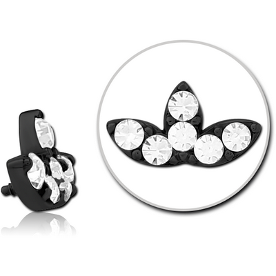 BLACK PVD COATED SURGICAL STEEL JEWELLED MICRO ATTACHMENT FOR 1.2MM INTERNALLY THREADED PINS