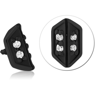 BLACK PVD SURGICAL STEEL JEWELLED MICRO ATTACHMENT FOR 1.2MM INTERNALLY THREADED PINS
