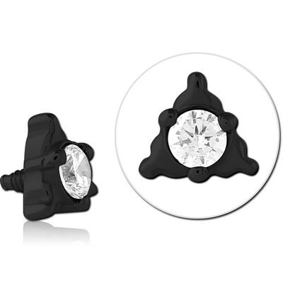 BLACK PVD SURGICAL STEEL JEWELLED MICRO ATTACHMENT FOR 1.2MM INTERNALLY THREADED PINS