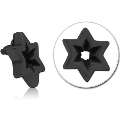 BLACK PVD COATED SURGICAL STEEL MICRO ATTACHMENT FOR 1.2MM INTERNALLY THREADED PINS - STAR INDENT