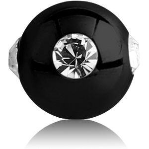 BLACK PVD COATED SURGICAL STEEL JEWELLED SATELLITE MICRO BALL