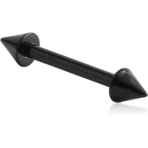 BLACK PVD COATED SURGICAL STEEL MICRO BARBELL WITH CONES