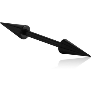 BLACK PVD COATED SURGICAL STEEL MICRO BARBELL WITH LONG CONES